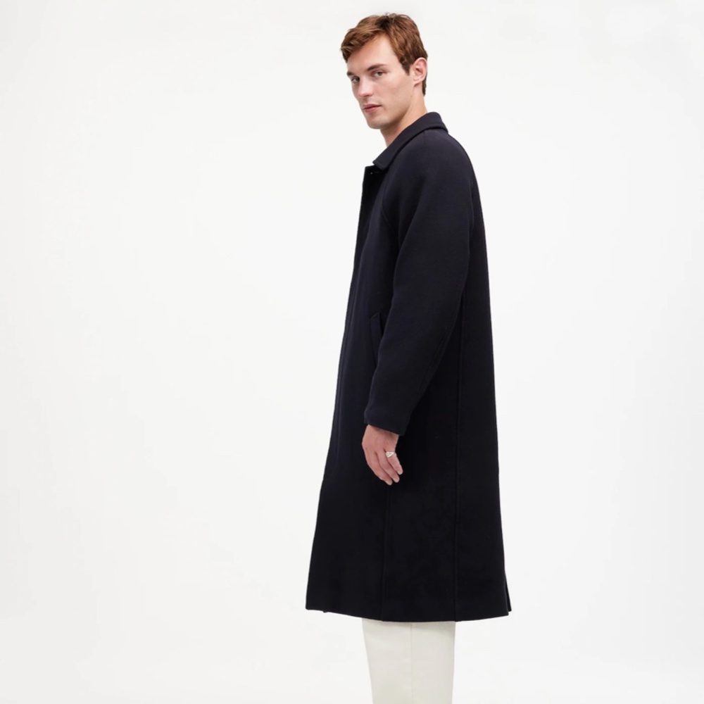 New MADEWELL Mens XS Raglan-Sleeve Topcoat Italian Fabric Deep Navy $398 NS361 - Picture 4 of 6